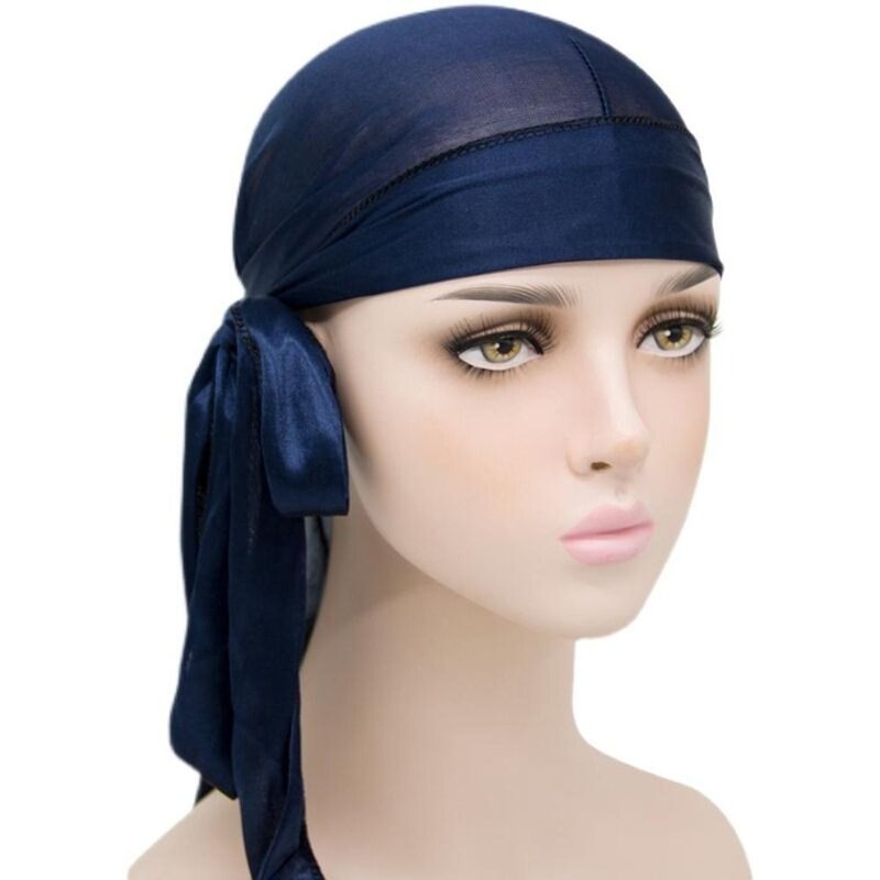 Women's Hijabs Muslim Turbante Simple Turban Hat Stchy Cap Hip Hop Head Scarf Head Wraps Hair Cover Satin Turban Men