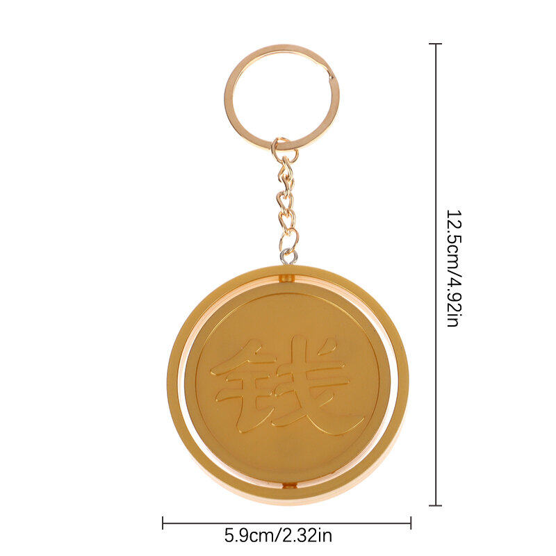 Gantungan kunci Transfer 3D uang besar mainan dekompresi uang koin emas Fidget Spinner gantungan kunci liontin ransel hiasan tas dekorasi