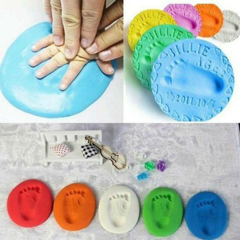 Baby Hand Foot Inkpad Ultra Light Stereo Care Drying Soft Baby Imprint Infant Kids Handprint Footprint Imprint Kit Casting DIY