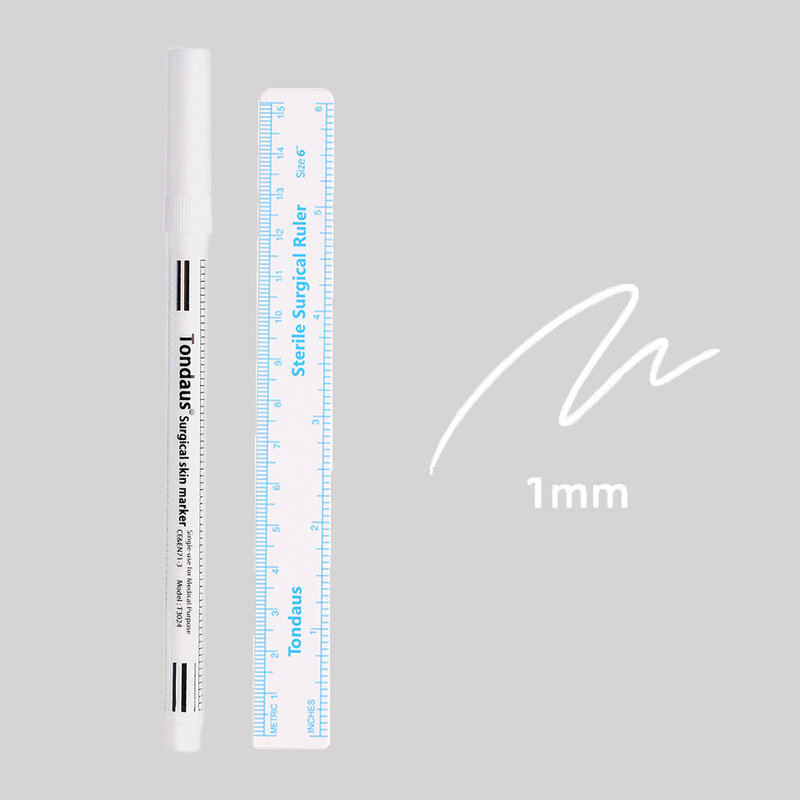 1Pcs Skin Marker ปากกาหูจมูกเจาะ Facial ความงามคิ้ว TATTOO Eyelash Grafting เครื่องมือแต่งหน้ากันน้ำสีฟ้าสีขาว