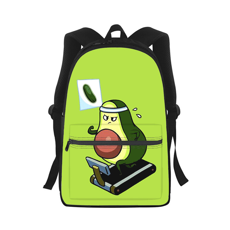 Cartone animato carino avocado uomo donna zaino 3D stampa moda studente borsa da scuola zaino per Laptop borsa a tracolla da viaggio per bambini
