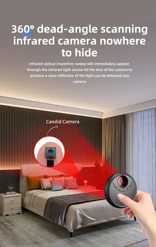 Rilevatore di telecamere Anti-Peeping a infrarossi con tecnologia a infrarossi e funzionalità di facile utilizzo X17