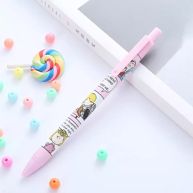 Bolígrafo de Gel de la serie de dibujos animados de Anime Kawaii, Snoopy, creativo, tipo prensa, alto valor de Color, papelería para estudiantes, regalo, gran oferta, nuevo