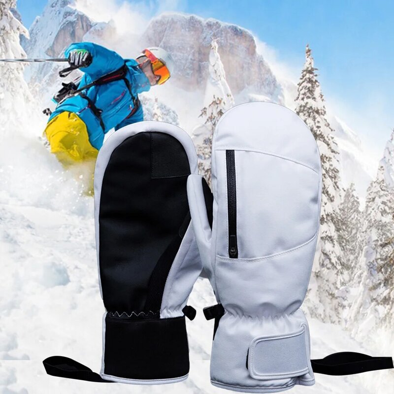 Unisex engrossar luvas de esqui, leve, antiderrapante, esportes, snowmobile