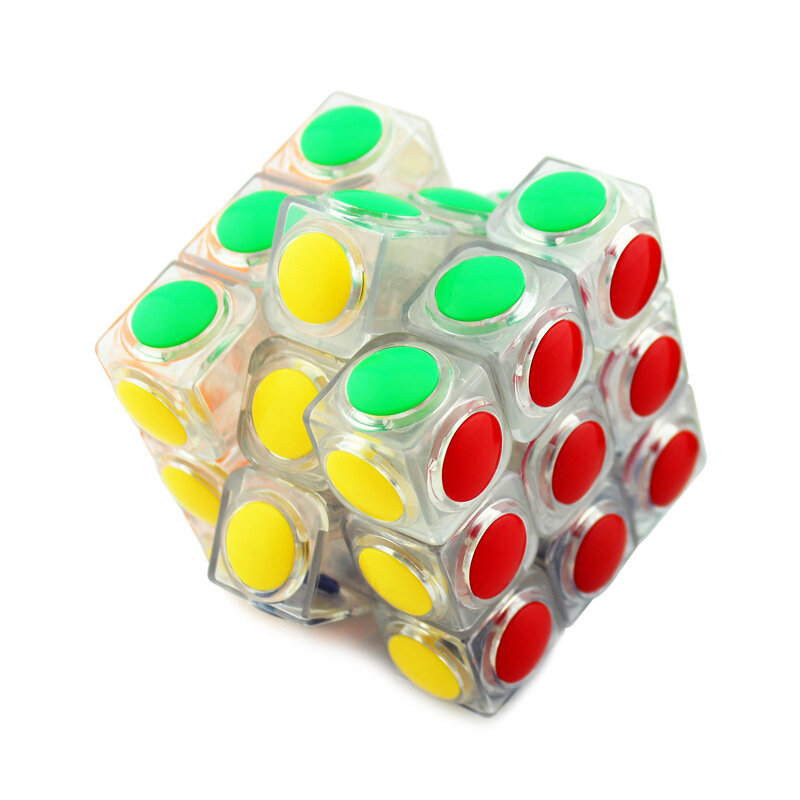 Cubo mágico de punto transparente para niños, rompecabezas profesional de velocidad Neo, juguetes educativos antiestrés, cubo de fotos mágicas, 3x3x3