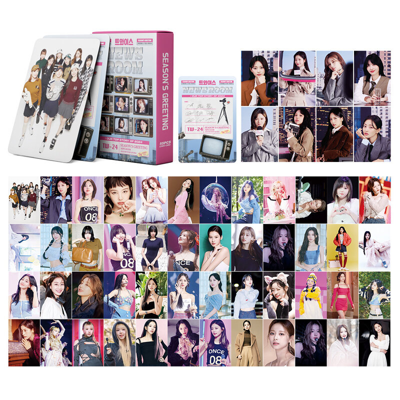 KPOP TWICE Photocard Albums 2024 NEWS ROOM Lomo Card Tzuyu Park Ji Hyo Photo Postcard Collectible Card For Fans Gift