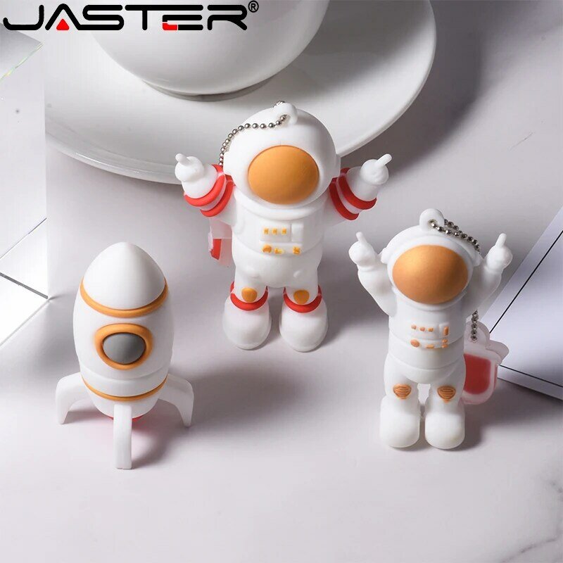 JASTER Cute Cartoon USB 2.0 Flash Drives 64GB USB stick 32GB Astronaut and Rocket Creative Pen Drive Toy Type Gift for Children