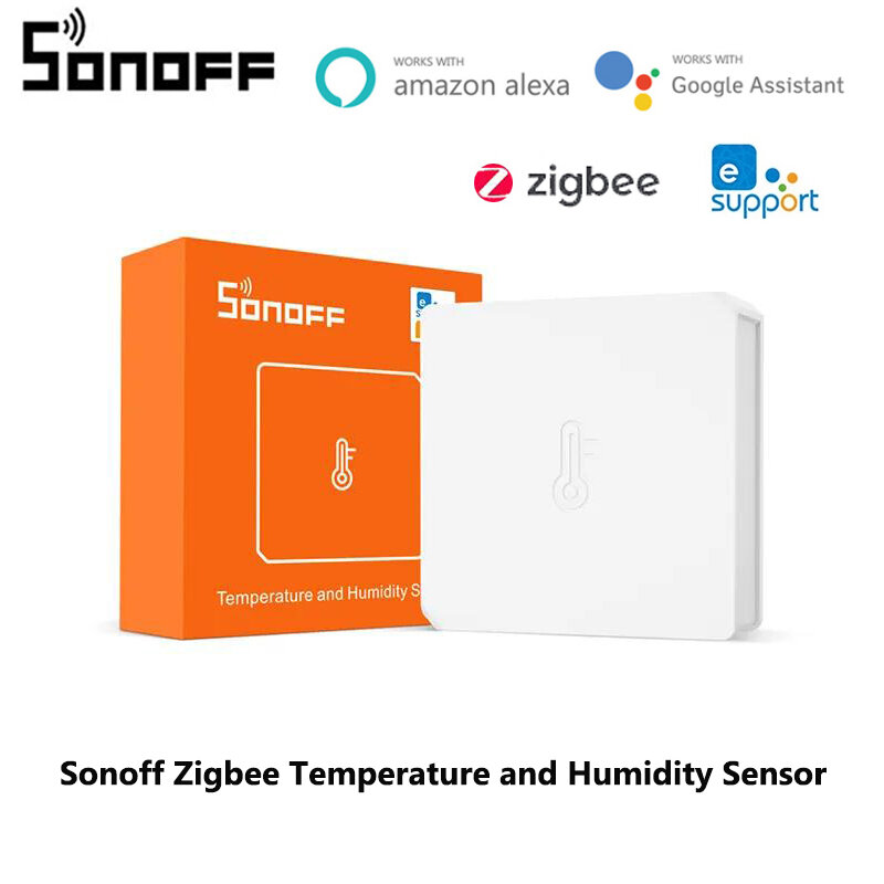 SONOFF-Sensor de temperatura y humedad SNZB-02 ZigBee, Monitor en tiempo Real eWeLink, funciona con ZBBridge, Alexa y Google Home