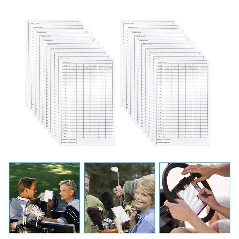 20 Stück Golf Scorecard Zubehör Premium Notebook Golf Wettbewerb liefern beschichtete Papier zubehör