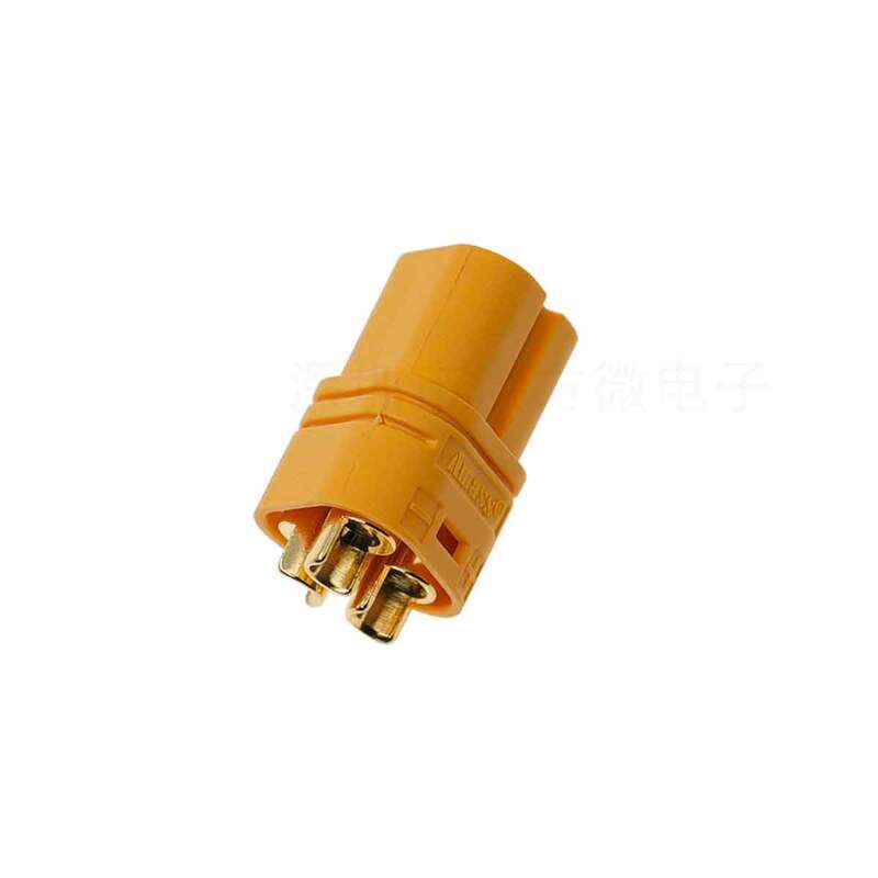 AMASS soldered shielded aircraft model motor controller connector plug male and female MT60-M/MT60-F yellow two-piece set