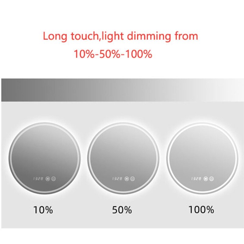 Lámpara espejo para Interruptor táctil para luz antiniebla, espejo LED para armario con espejo T5EF