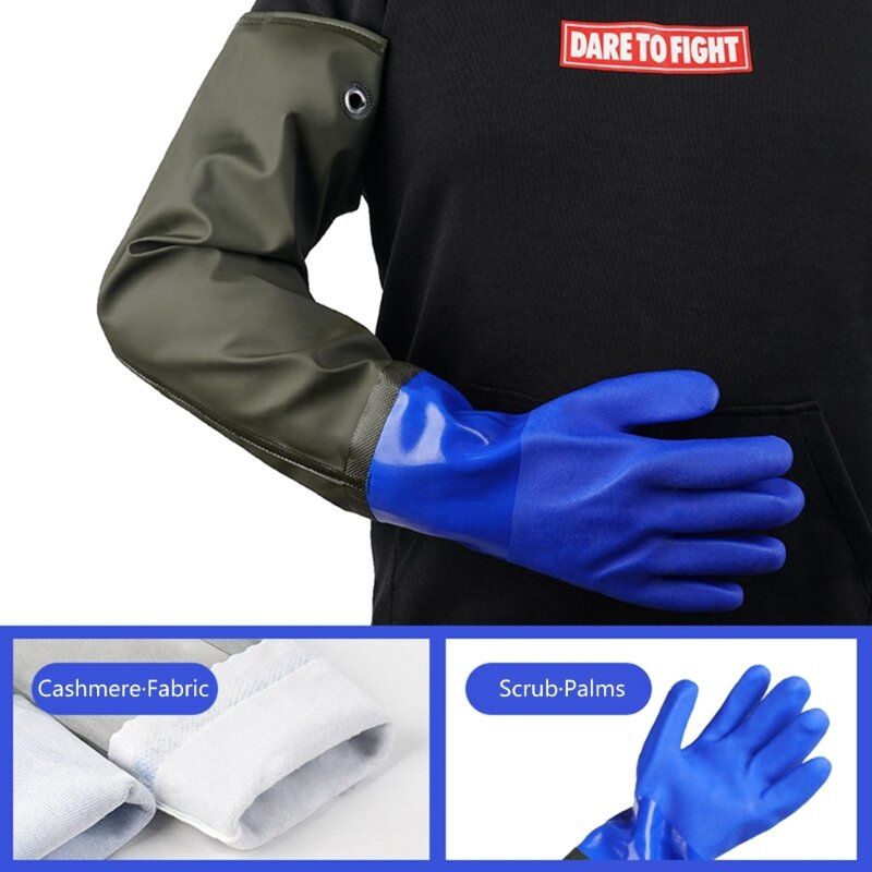 Долговечные водонепроницаемые резиновые перчатки Перчатки для пруда Химически стойкие перчатки для мытья посуды и чистки средств