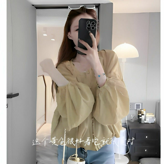 2024 Spring New Fashion Design Pink Shirt Women's Chiffon Single Breasted Long Sleeved Top