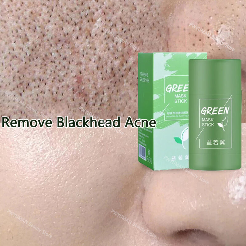 Original 40g Remove Blackhead Green Tea Solid Mask Cleansing Stick Mask Facial Dispel Acne Blemish Shrink Pores Korean Skin Care