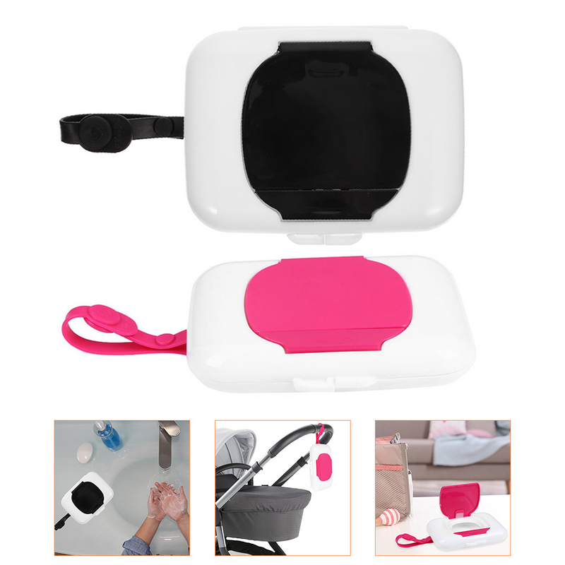 Dispenser tisu bayi basah Travel 2Pcak portabel tisu basah kantong lap basah portabel bayi lap Case isi ulang bayi