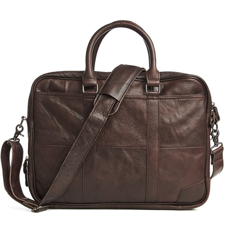 Männer Echt leder Business-Tasche 15.6 "Laptop-Tasche Aktentaschen Tasche Mann Messenger Umhängetaschen Schulter Handtaschen für Dokumente