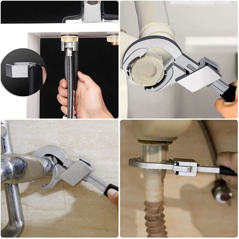 Регулируемый двухсторонний ключ, многофункциональный ключ для ремонта водопроводных труб и домашних аксессуаров