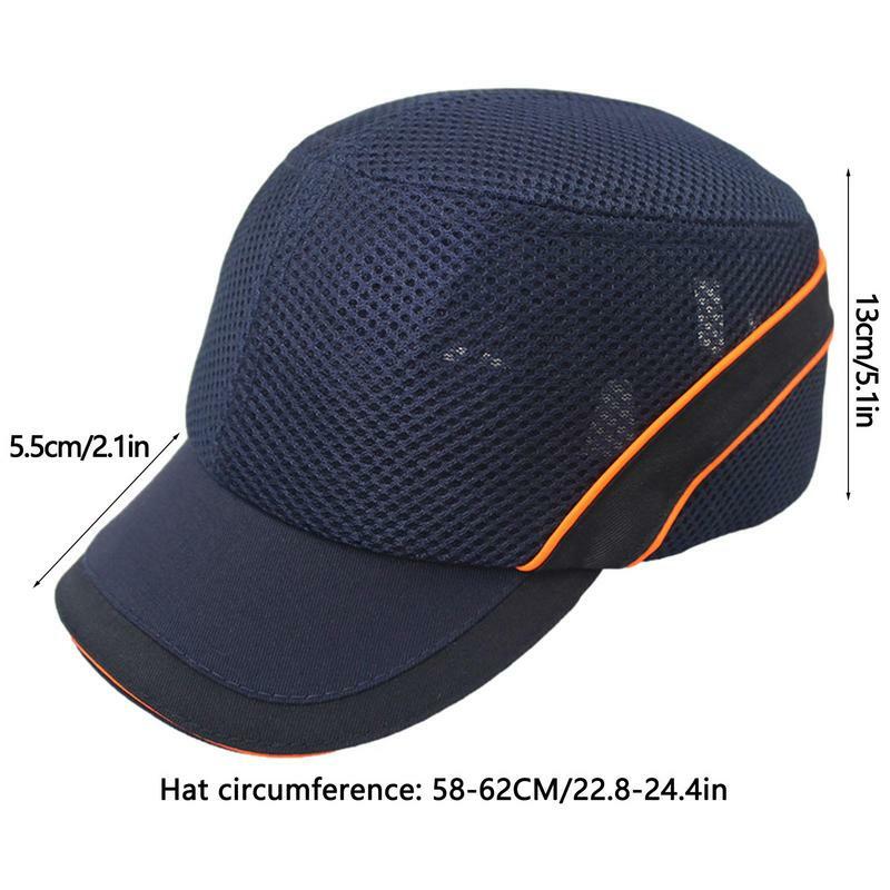 Czapki dla mężczyzn do baseballu oddychające kaski rowerowe czapki ochronne z wewnętrzną linką antykolizyjną regulowana do rozmiaru głowy obwodzie