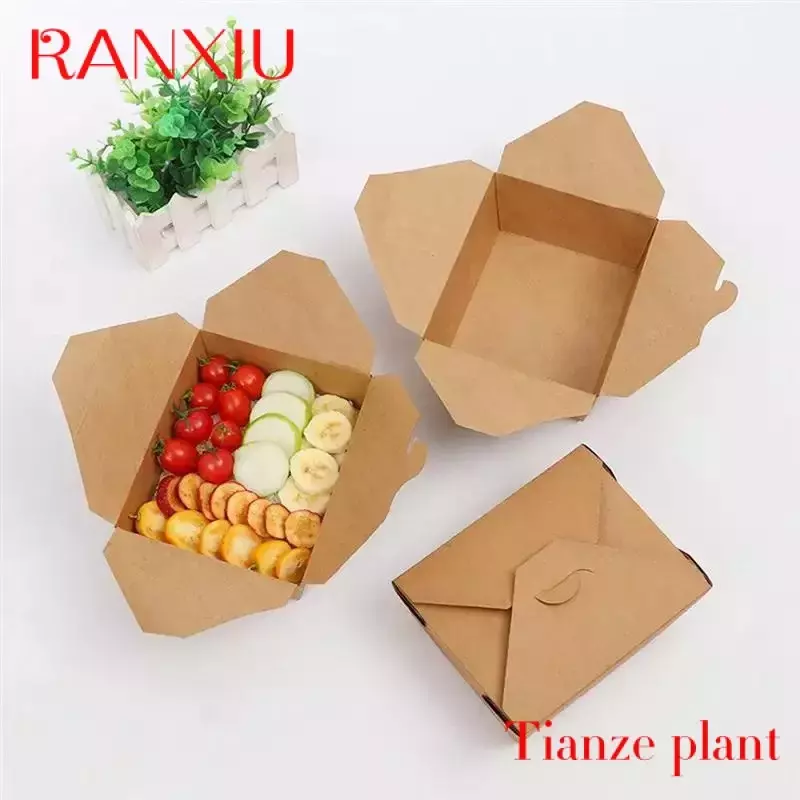Custom custom logo printing lunch Kraft paper packing container disposable food boxes