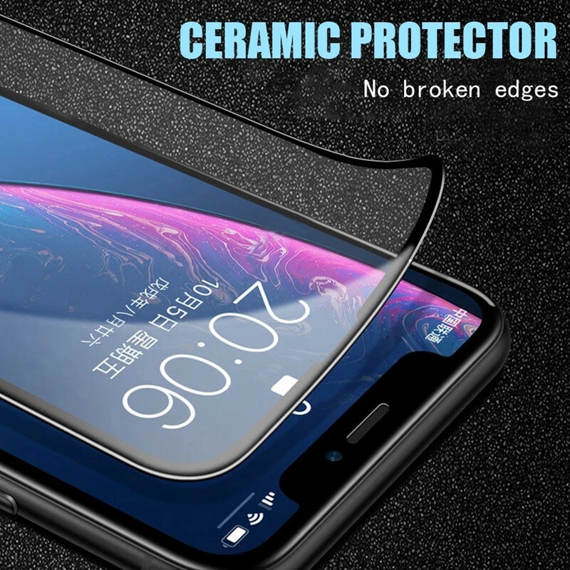 Película de cerámica suave HD para IPhone, Protector de pantalla para IPhone 14, 11, 12, 13 Pro Max, Mini, XS MAX, X, XR, 6, 15, 8, 7 Plus, SE, sin cristal, 5 uds.