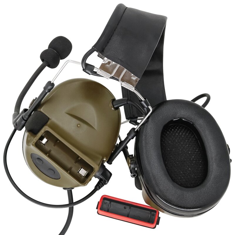 TCIHEADSET-auriculares tácticos electrónicos Airsoft Comtac II, reducción de ruido, captación, protección auditiva, U94 PTT