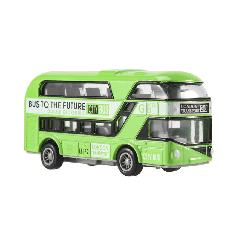 Autobús de dos pisos con diseño de autobús de Londres, vehículo de turismo, vehículos de transporte urbano, vehículos de viaje, Verde