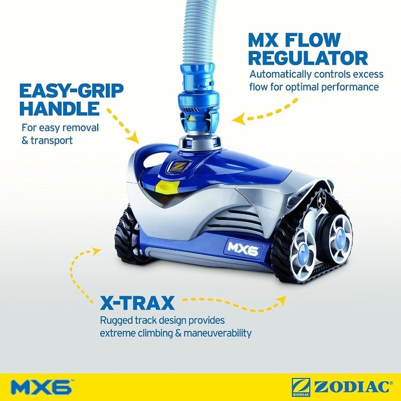 Zodiac MX6 Automatic Suction-Side Pool Cleaner Vacuum for In-ground Pools  14.75"L x 8.88"W x 40.38"H