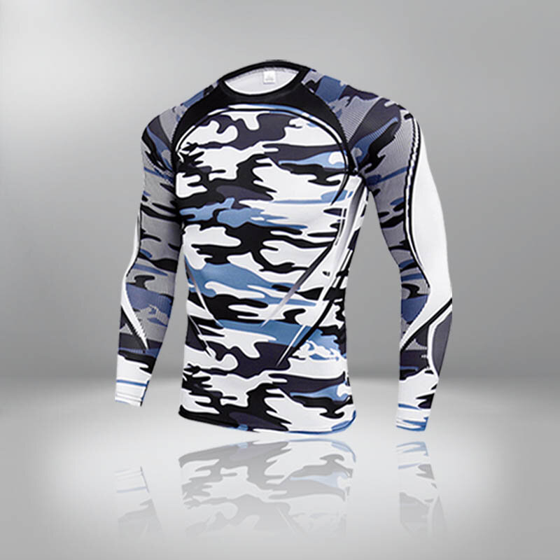 Survêtement de compression thermique à séchage rapide pour homme, sous-vêtement de ski, chemise de sport, fitness, mince, première couche longue