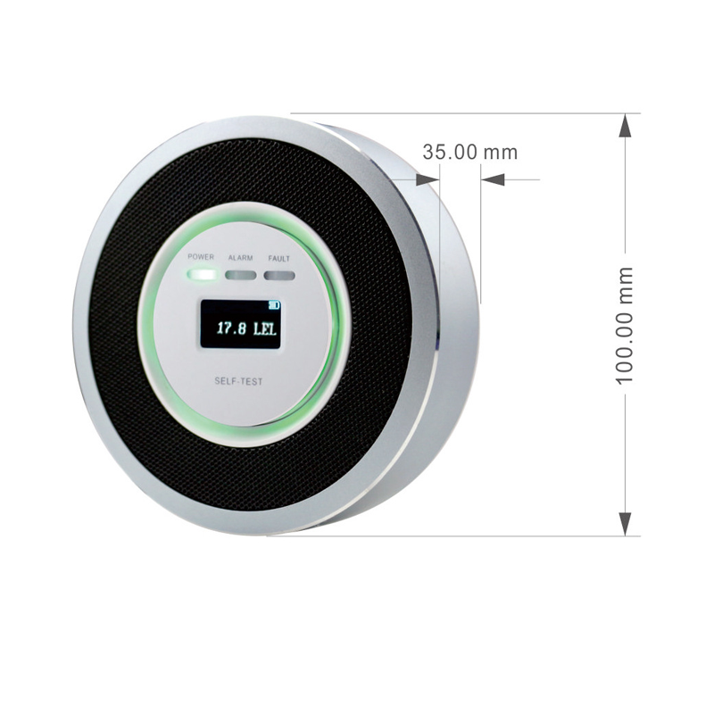 Alarm kebakaran detektor tampilan Digital 85dB sensitif LPG metana Gas alami kebocoran baterai didukung untuk keamanan dapur rumah