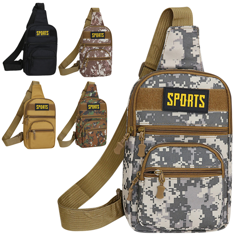 Men Casual Backpack Sling Crossbody Shoulder Bag Travel Men's Military Molle Chest Pack Men Waterproof Camouflage Tactical Bag