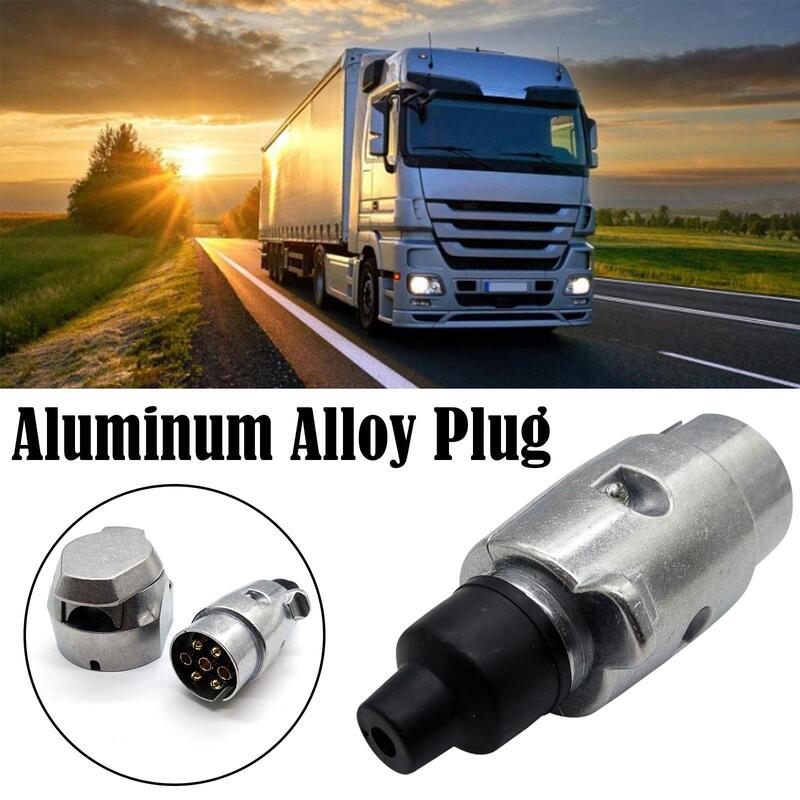 7 Pin Aluminium Alloy Plug Trailer Truck Towing Electrics 12V Connector EU Plug Professional Replacement For Truck L2W1