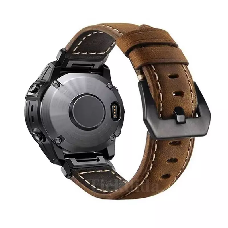 Quickfit 26Mm 22Mm Riem Voor Garmin Epix Pro 51Mm 47Mm Tactix 7 Pro Fenix 7 7x Pro Enduro Echt Lederen Horlogeband Accessoires