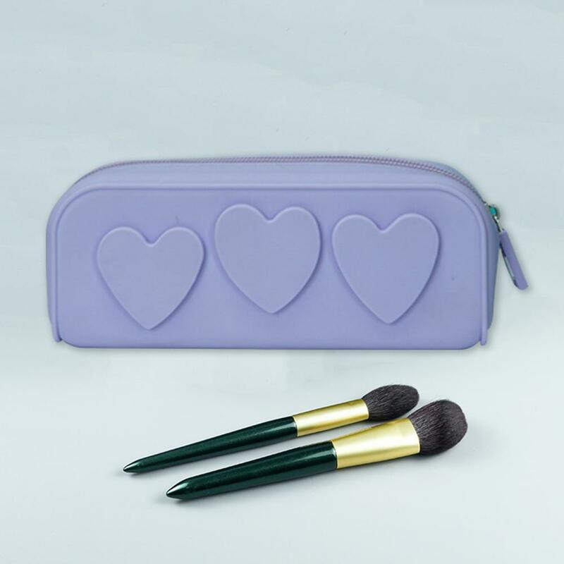 Portaspazzole per trucco Mini borsa portaoggetti in Silicone per penna forniture cosmetiche borsa per cancelleria astuccio per matite organizzatore di bellezza fornitura per il bagno