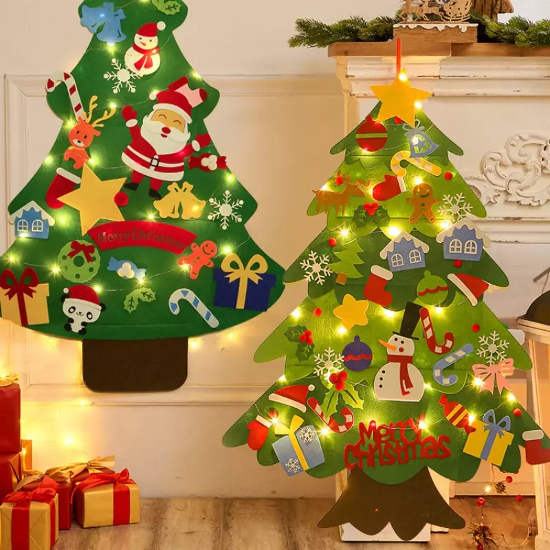 DIY фетровая Рождественская елка Рождественские украшения Home 2023 Рождественское украшение Рождественские подарки Санта-Клаус новогодняя Детская игрушка