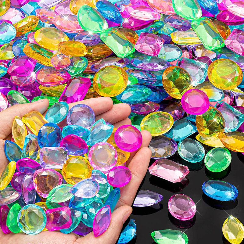 30 szt. Piracki skarb klejnotów akrylowe kamienie szlachetne sztuczne diamenty jasne kryształy prezenty dla gości na imprezę dla dzieci urodziny Kinder Spielzeuge