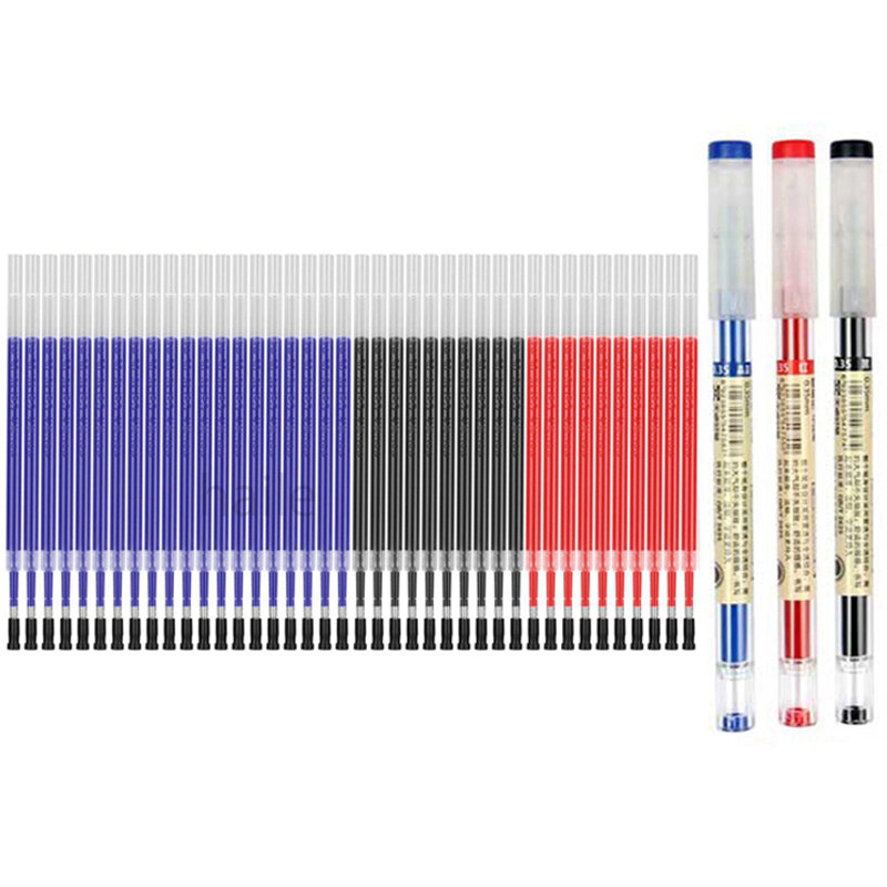 Haile 43 sztuk/partia długopisy żelowe Refill Set finanse Pen 0.35mm Ultra Fine podpis pisanie szkolne biuro japońskie artykuły papiernicze