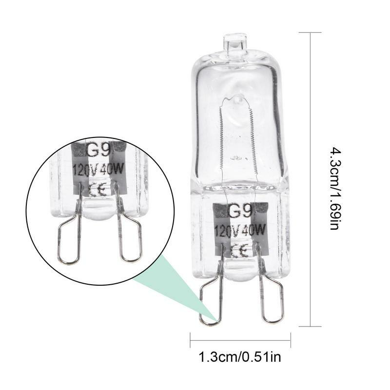 universal G9 Oven Light High Temperature Resistant Durable Halogen Bulb Lamp For Refrigerators Ovens Fans 40W 500℃ Pin Bulb