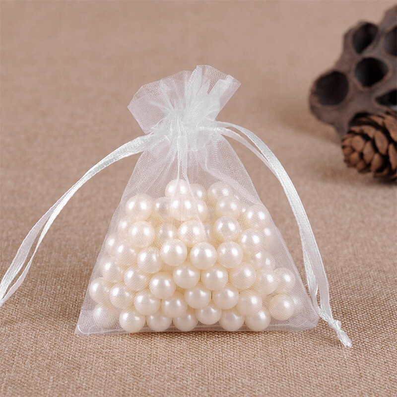 50/100pcs Mesh Bundle Gift Candy Bag Christmas Party Wedding Jewelry Packaging Bag Gift Packaging Box