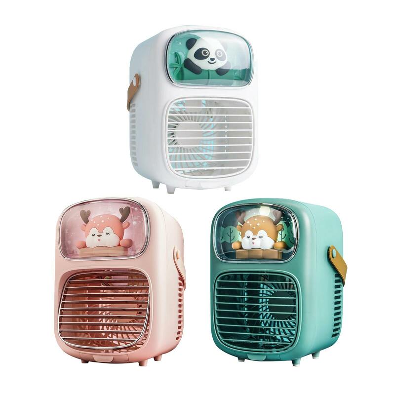 Mini Air Conditioner Fan Cute Pet Night Light Camping Cooling Mister Fan Desk Misting Fan