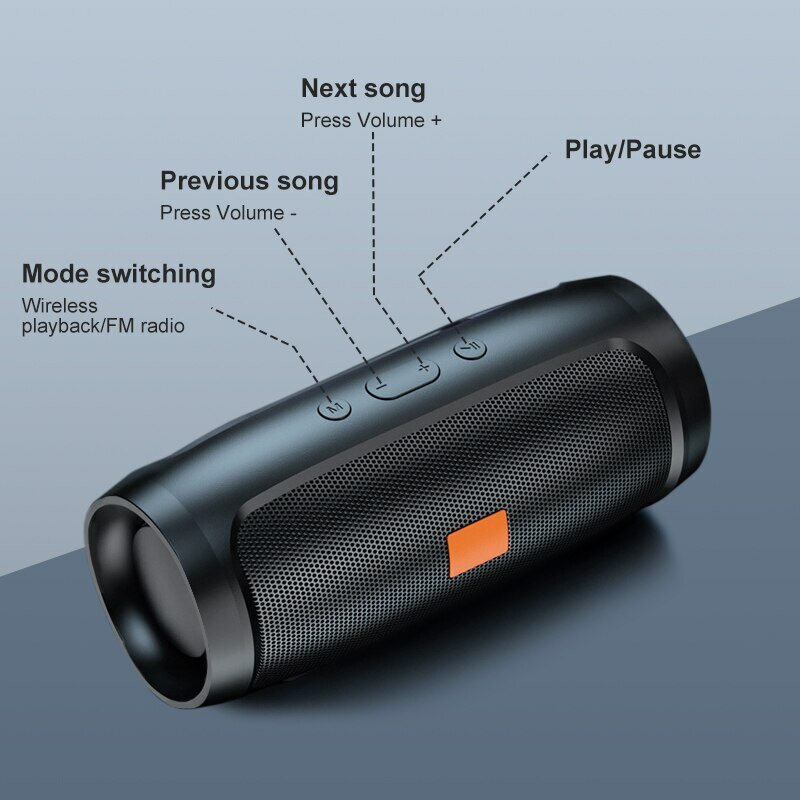 Altavoz Bluetooth estéreo para exteriores, dispositivo inalámbrico con Reproducción USB, Radio Fm, transmisión de voz, Subwoofer portátil 50