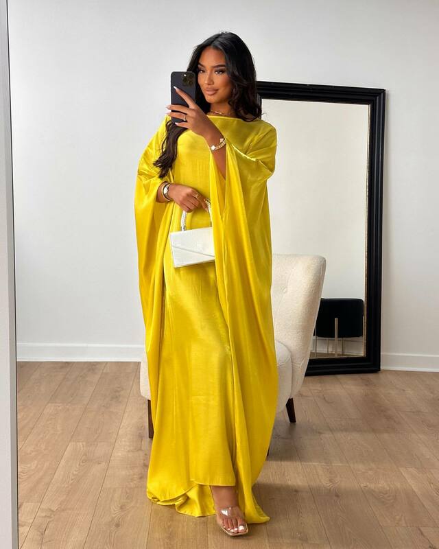 Eid Al-Adha Abayas for Women Oversize Robe Shiny Djellaba Jalabiya Muslim Dress Turkey Dubai Abaya Kaftan Ramadan Prayer Clothes