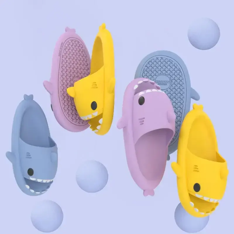 Zapatillas Unisex de tiburón para mujer, chanclas antideslizantes para casa, de Color sólido, para exteriores y interiores