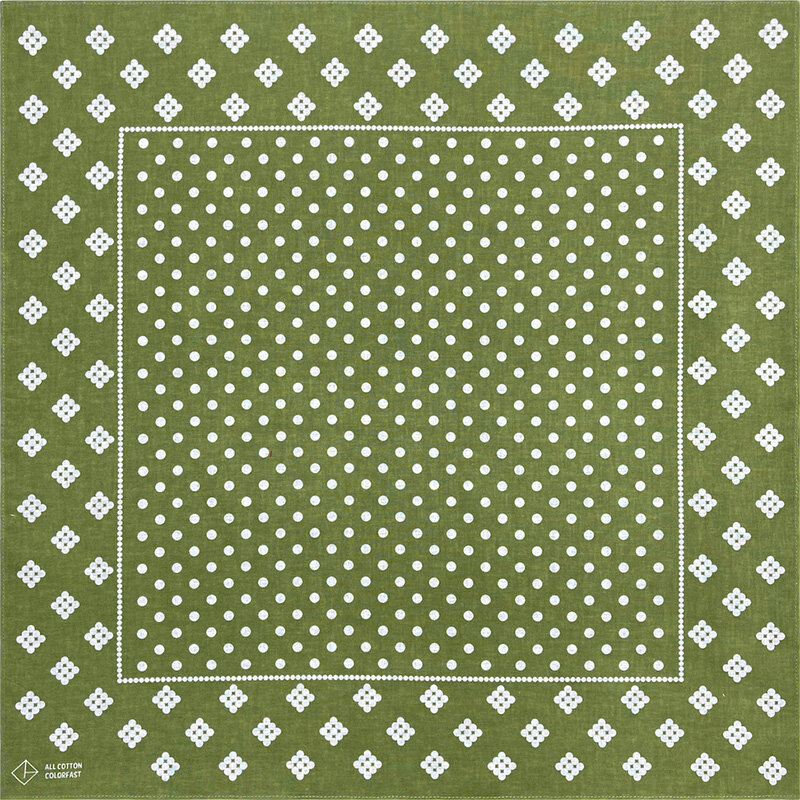 Pañuelo cuadrado de algodón verde oliva para hombre y mujer, pañuelo de alta calidad con estampado de ancla, estilo Hip Hop, Unisex