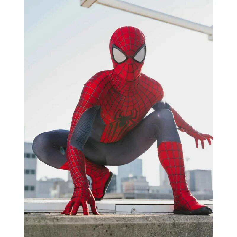Halloween Men TASM Spidercosplay Costume Superhero Zentai Suit Adults Kids Boys Male Full Bodysuit Jumpsuit