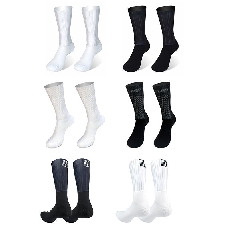 Новые летние велосипедные носки с силикагелем для команды Aero, Нескользящие дышащие спортивные носки для гонок для мужчин и женщин, Calcetines Ciclismo