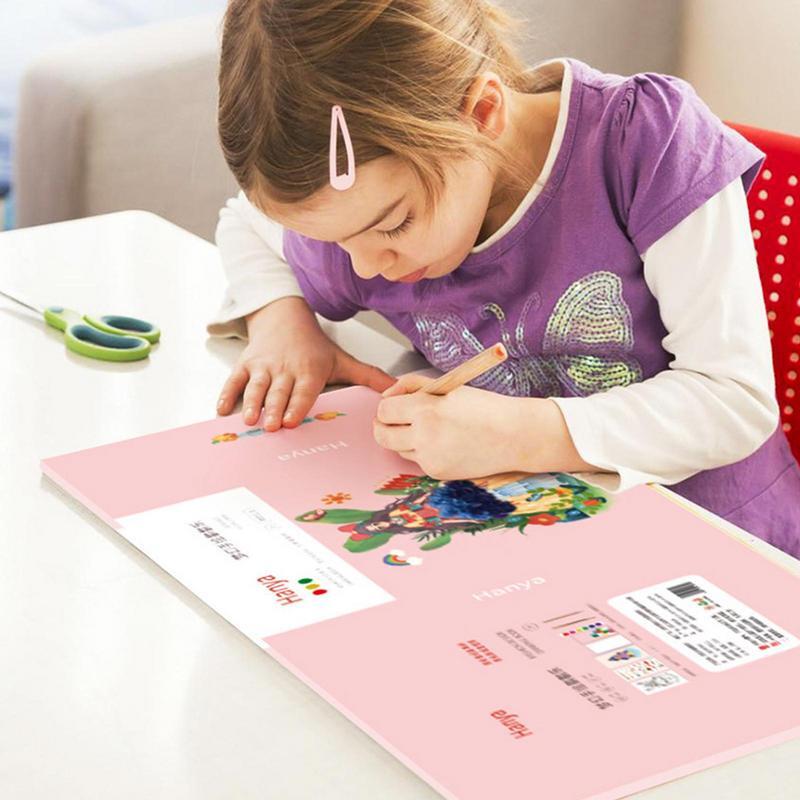 Poke Art Kits DIY Poke Fun Toys Fashion Design Drawing Book DIY Poke Fun Toys Creative Puzzle Puncture Painting Colorful Activit