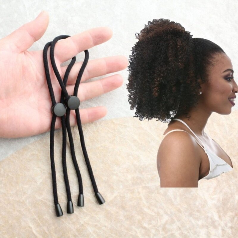 Adjustable Hair Tie for Thick Natural Hair Curly Hair 5 Piece Set for Afro Puff Ponytail, Hair Buns, High Puff