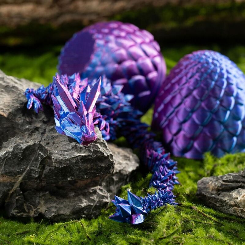 3D Impresso Dragão com Dragon Egg, Fidget Brinquedos, Articulações Móveis, Cristal, Tanque de Peixes