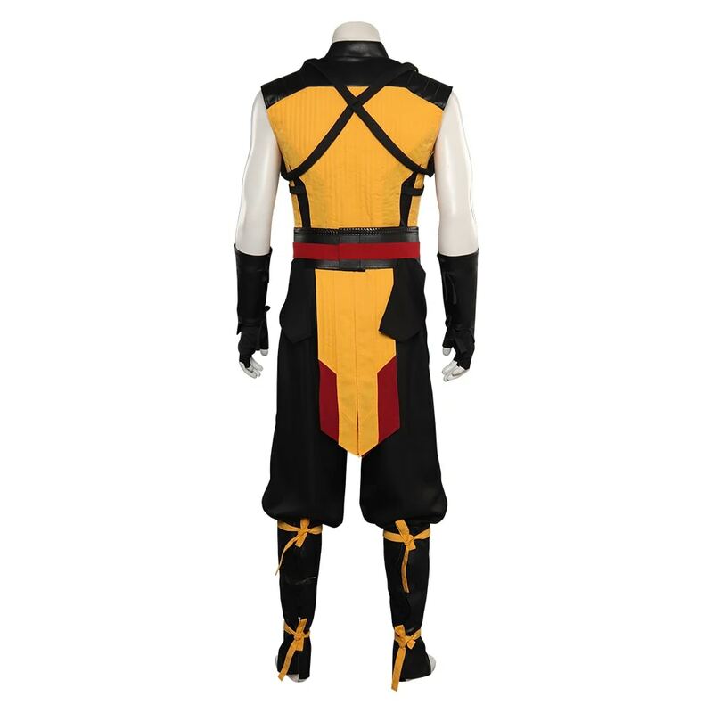 Mortal Cos Kombat poniżej zera Cosplay Scorpion kostium do gry topy spodnie dla dorosłych mężczyzn Fantasia Halloween karnawałowy kostium do gry