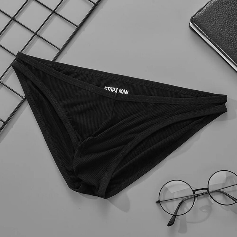 New Men Briefs Low Waist Sports Comfortable U-Convex Pouch Briefs Lingerie Underwear Solid Color Male Panties Shorts